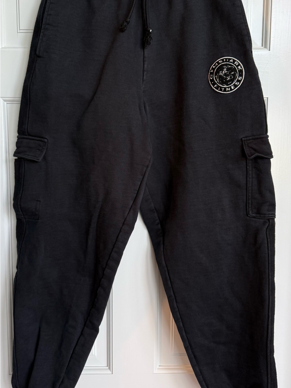 Gymshark Black Cargo Joggers with Logo Patch